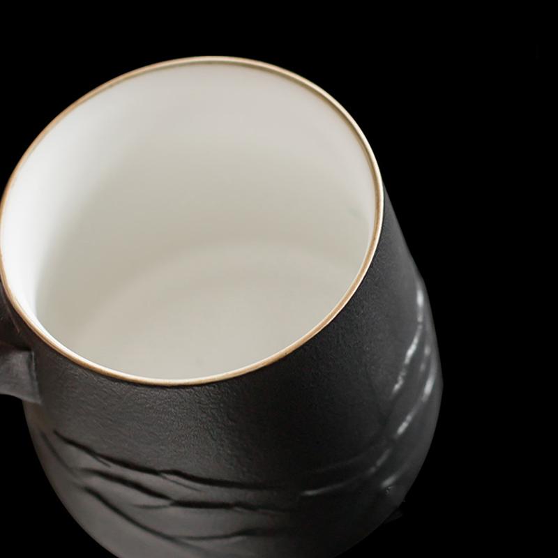 Keramisk tekopp med sil relief berg kaffe te mugg 310ml