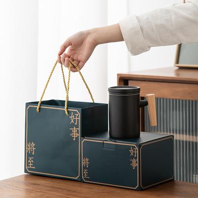 Ceramic Mug Three-Piece Set With Lid Tea Separation Office Tea Cup Business Souvenir Can Be Customized