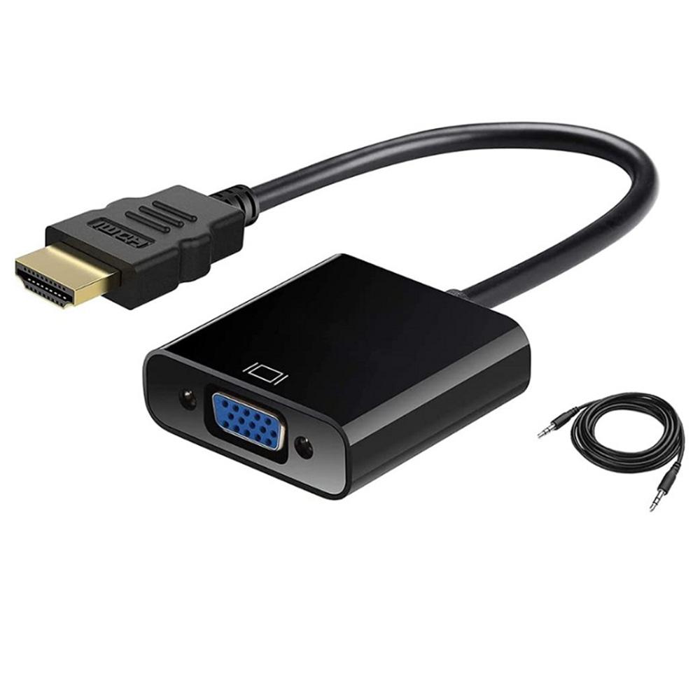 Hot Adapter Cable HDMI-compatible To VGA Converter Cable With Audio Port High-quality Copper Core Conversion Cable Dropshipping