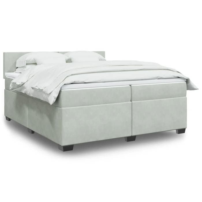 VidaXL Sommier à lattes de lit et matelas Gris clair 200x200cm Velours 3288696