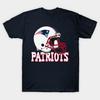 Men Black Print T-shirt Retro Helmet New England Patriots No-Cut Transfer Paper Print Cotton Tshirt