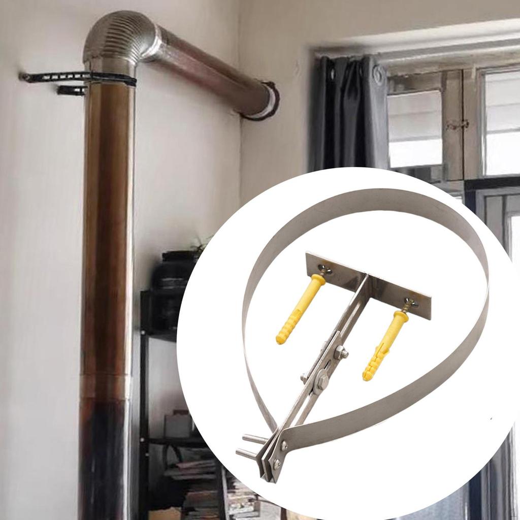 Podpora komínového potrubí s nastavením délky a upevněním