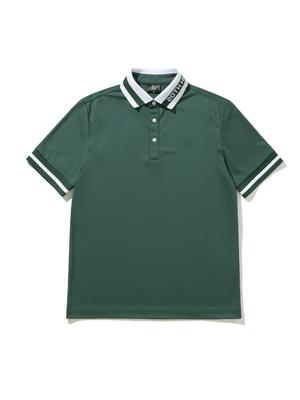 20TH HOLE Pk Short Sleeve T-Shirt With Yokko Collar Point [D/Green]