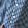 De Velvet Couple's Autumn/Winter Pajama Set: Women's Simple Check Long Sleeve & Men's Loose Casual Home Wear, Also Suitable for Spring Outdoor Wear