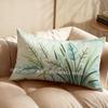 Tropical Leaf Embroidery Lumbar Pillow Covers Suitable For Sofa Bedroom Car Cushion Rectangular Back Cushion