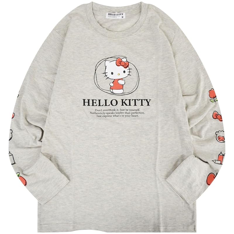 [Yoshida Yu] Hello Kitty Long-Sleeve T-Shirt, Sanrio Characters Print, Spring/Autumn