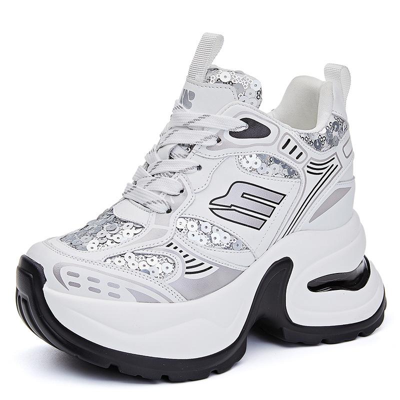 

Inner height increase 1 new breathable dad shoes thick-soled mesh small sports and leisure shoes A 34 белый