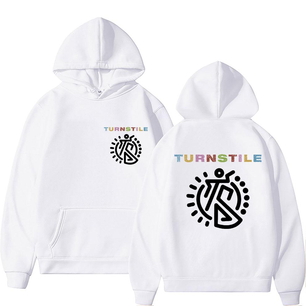 Sänger Turnstile Grafik Hoodie Herren Damen Lässig Übergroß Kapuzenpullover Sportbekleidung Herrenmode Hip Hop Rock Stil Kapuzenpullover Sweatshirt