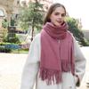 High-End Wool Cashmere Scarf for Women & Men - Versatile Solid Color Shawl for Winter 2026