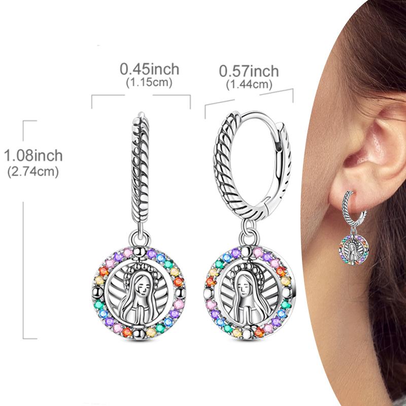 New 925 Silver Hoops Earrings For Woman Starlight Crystal Hoop Coil Earrings Eardrop With Zircon Fashion Jewelry Girls