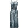 VEROMODA Women's Vintage Wash A-line Denim Suspender Dress