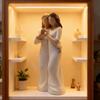 Resin Craft Mother and Daughter Statue Hand-Painte Family Sculpture  Bedroom