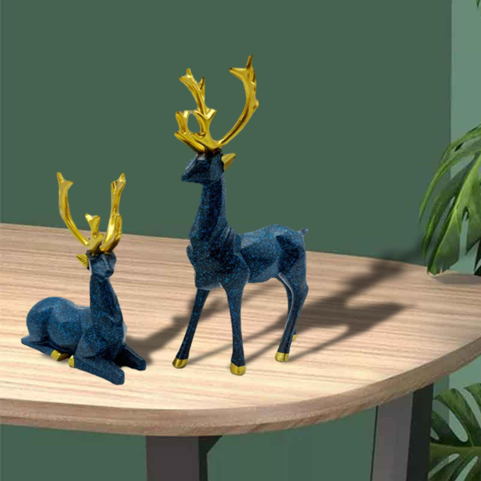

Couple Deer Statue Sitting Standing Statues Nordic Gifts Forest Crafts Reindeer Figurines