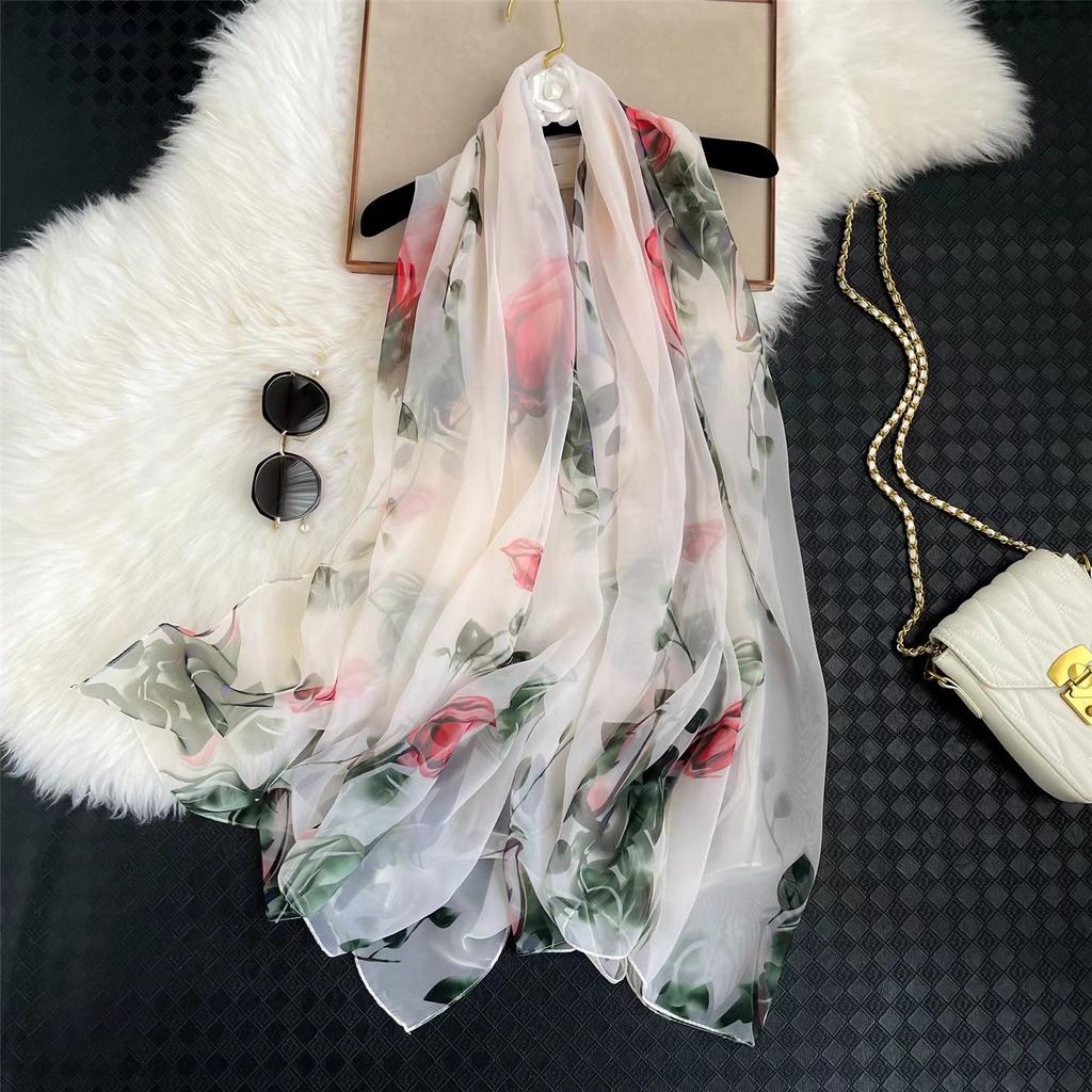 Elegant Windproof Imitation Silk Classic Paisley Print Scarf Shawl Women Head Wraps Casual Outdoor Travel Beach Towel