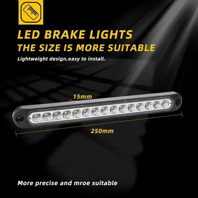 Universelle 15-LED-Autolichtleiste 12V Rotes Drittes Bremslicht Rücklicht Signal Seitenmarkierungsleuchte Blinker Stopp-Warnleuchte Hoch montiert