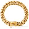 Stainless Steel Dog Collar Chain 14mm Wide Rose Gold Hip Hop Style Solid Buckle Pet Accessory Dogs