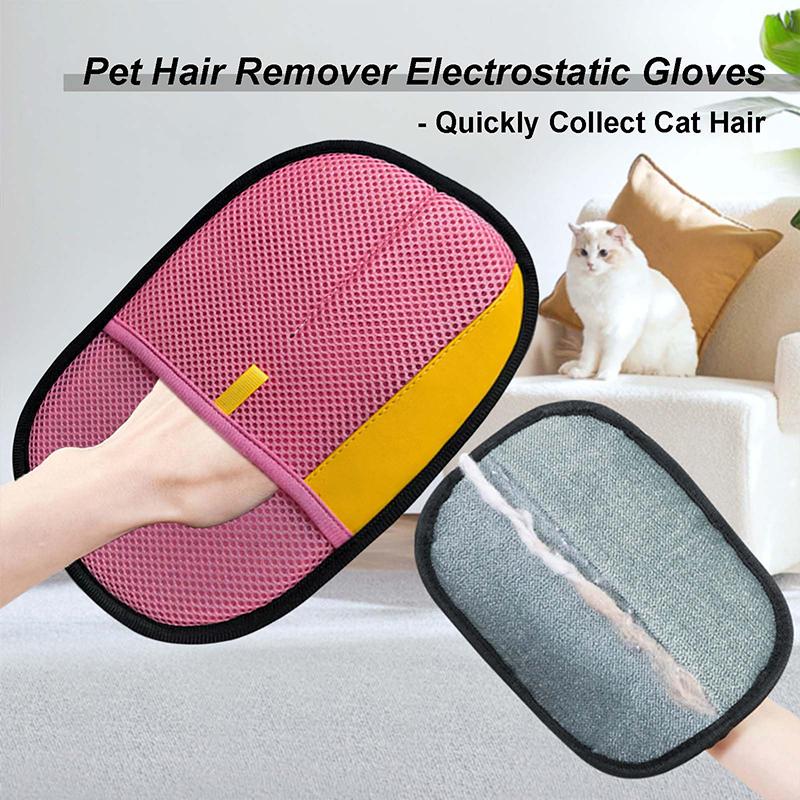 Kouzelný kartáč Odstraňovač chlupů domácích mazlíčků Extra silné a odolné Groomingové elektrostatické rukavice pro kočku psa