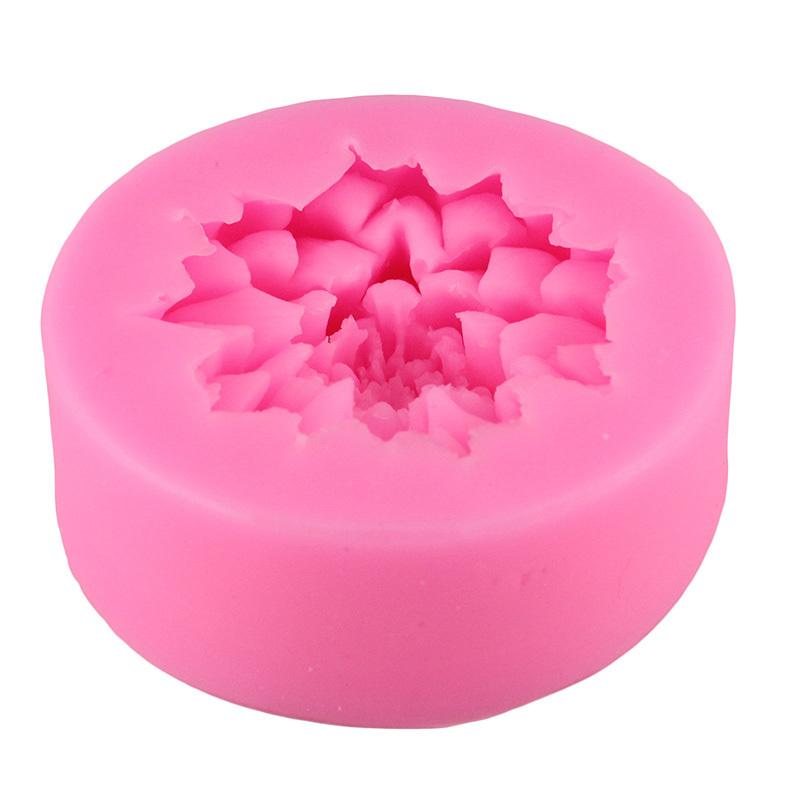 3D Lotus Krysantemum Blomster Bryllupskake Dekorasjonsverktøy DIY Baking Fondant Silikonform Stearinlys Såpeformer