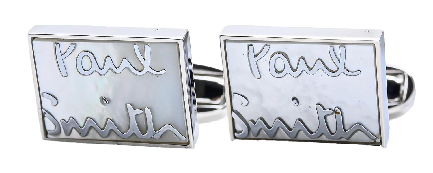 

Paul Smith Cufflinks Cufflinks Logo Silver White Pearl CUFF NSTONE 01 UK MADE IN ITALY Men s [Item]