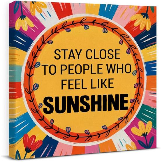 pirational Farmhouse Canvas Print Wall Art Decor One Small Positive Thought in the Morning Can Change Your Whole Day Sign Painting Plaque Rustic Home