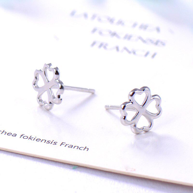 Tancise Cercei cu știfturi din argint 925 la modă pentru femei Bijuterii fine Cercei în formă de trifoi cu patru foi Nunți populare Cadouri de petrecere