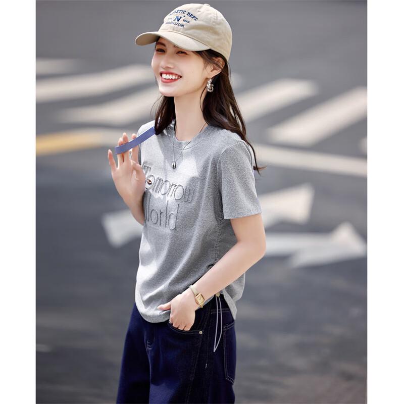 Women's Letter Jacquard Short Sleeve T-Shirt