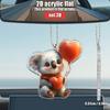 Cartoon Koala Liebe Acryl Mini Anhänger 2D Flaches Design Kreativ Künstlerisch Langlebig Auto Halterung Schlüssel Tasche Valentinstag Dekoration Geschenk