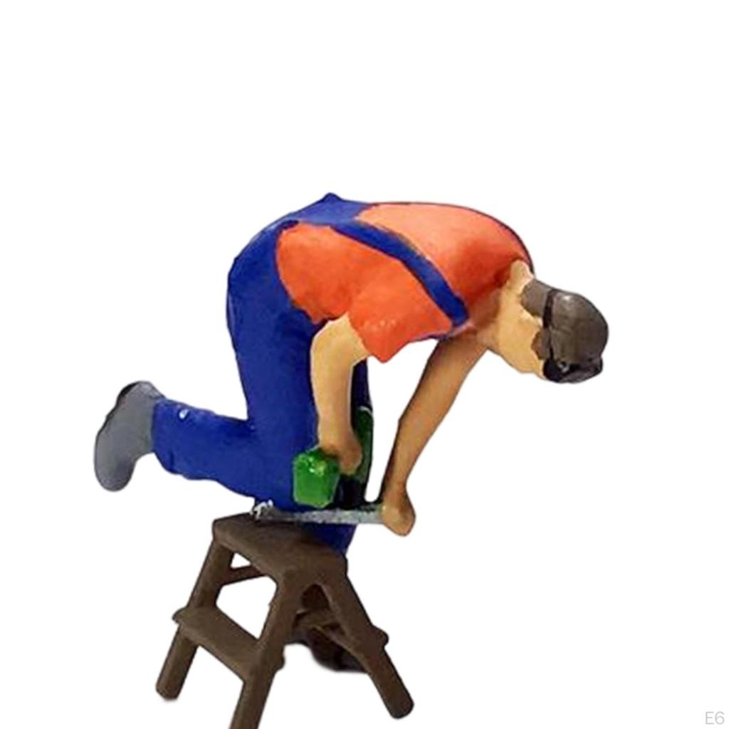 1/64 Figure Repairman Architecture Model Accessory Miniature Scenes Resin Doll Collections Micro