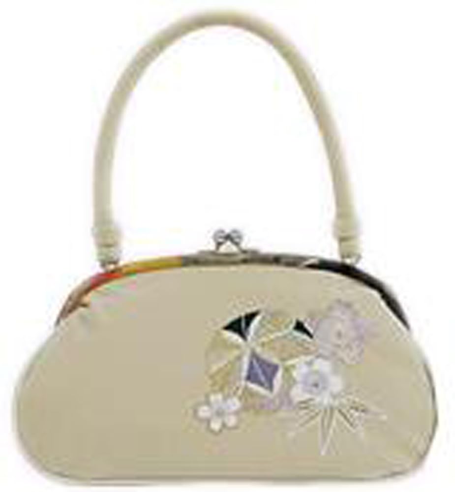 Ando Handbag with Cherry Blossom Suitable for Both Japanese and Western with Perfect for Entrance and Beige SBC-6 Women's Embroidery, Wear, Handles,