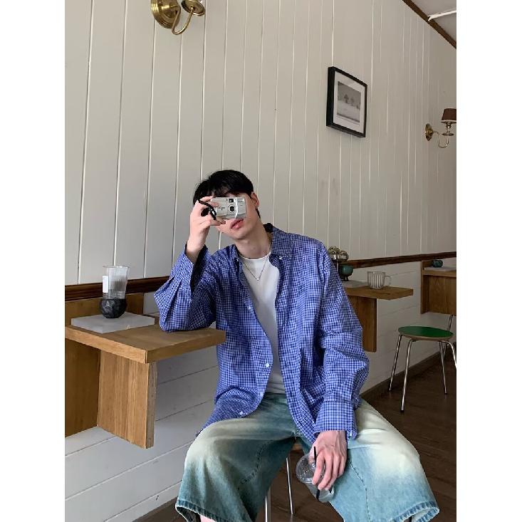 2024 Letter Long Sleeved Shirt Japanese Hong Kong Style Ins Loose Shirt Men'S Summer Trend Versatile Casual Jacket