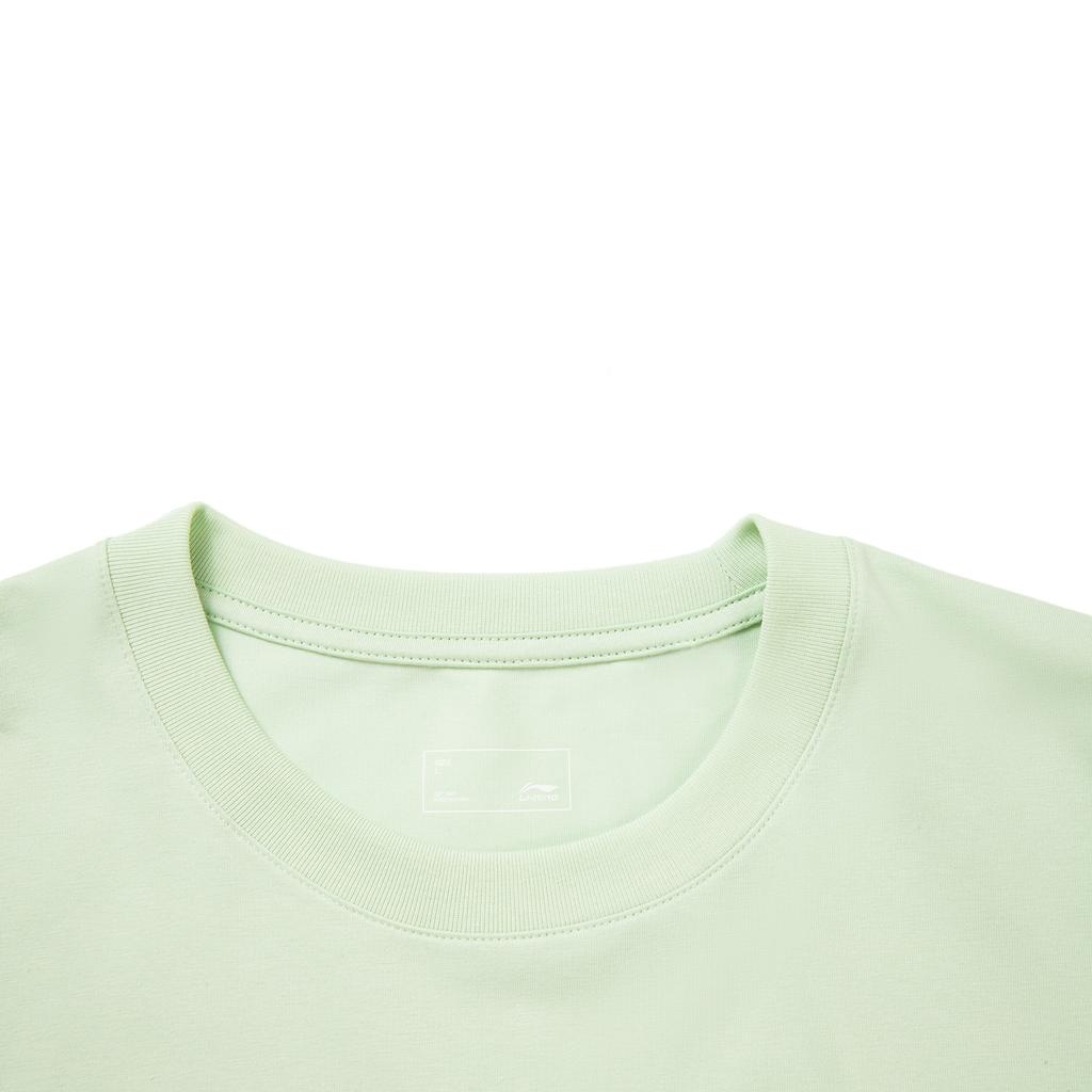 Li Ning Sports Lifestyle Series Casual Simple Letter Round Neck Pullover Short Sleeve T-Shirt Men T-Shirts Foam-Green AHSV477-4