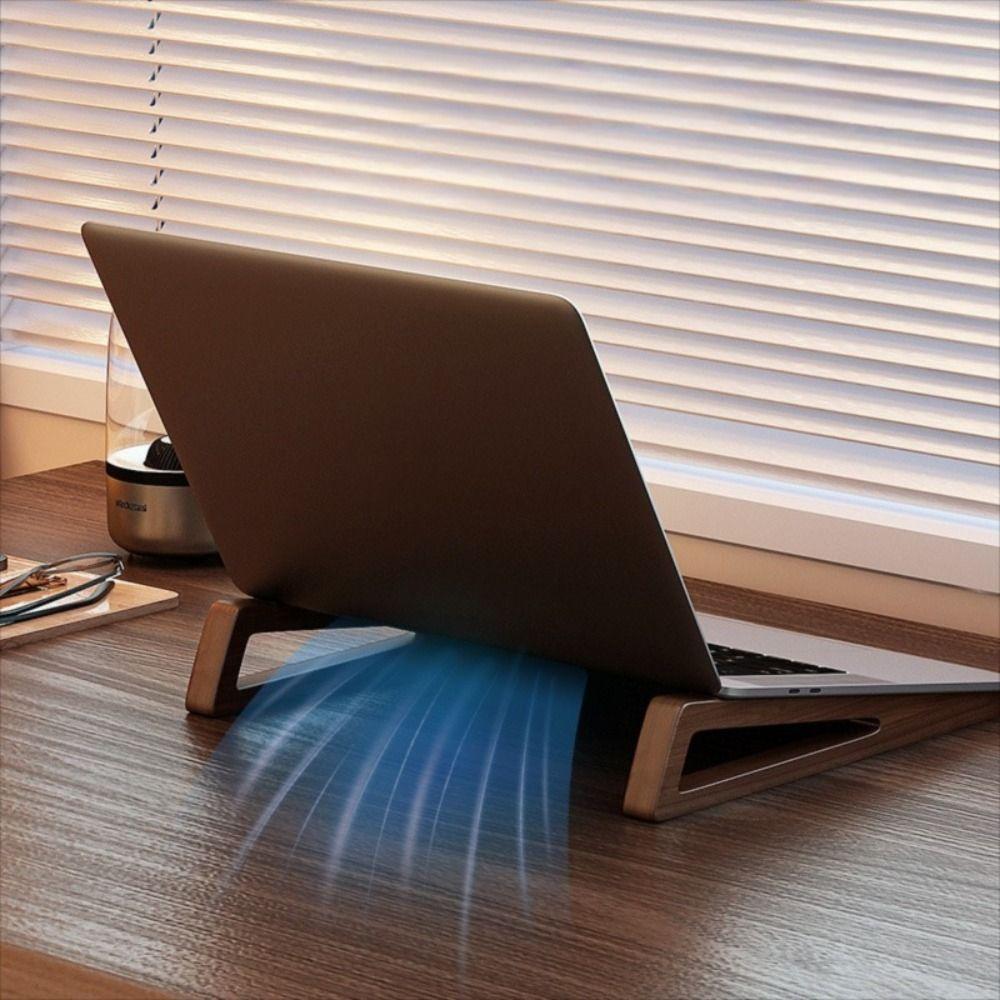 Neuer belüfteter ergonomischer Holz-Laptop-Ständer, tragbarer verstellbarer Winkel (12°) Laptop-Halterung für 10-17 Zoll