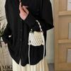 Pearl Crossbody Bag for Women Solid Rope Minaudiere Individuality Handbags