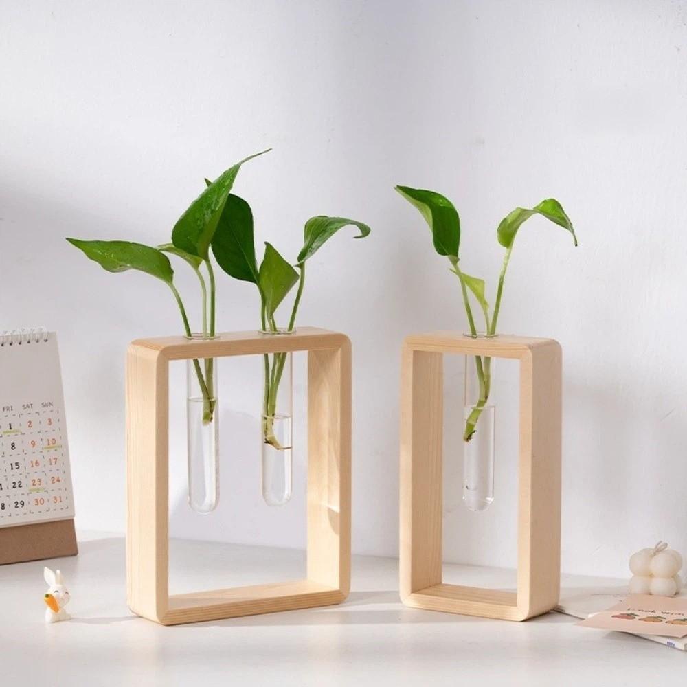 Minimalist Glass Tube Vase Home Decoration Hydroponic Flowerpot Water Plant Tube Stand Living Room