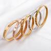 Stainless Steel Zirconia Bangle for Women Openable Eye Heart Cuff Bracelet Wristband Polished Metal Jewelry Accessories Gift