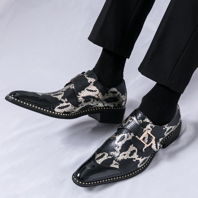 Fashion Luxury Designer Gentleman Business Mixed Leather Casual Shoes Men's Monk Strap Loafers Formal Wedding Dress Homecoming Footwear