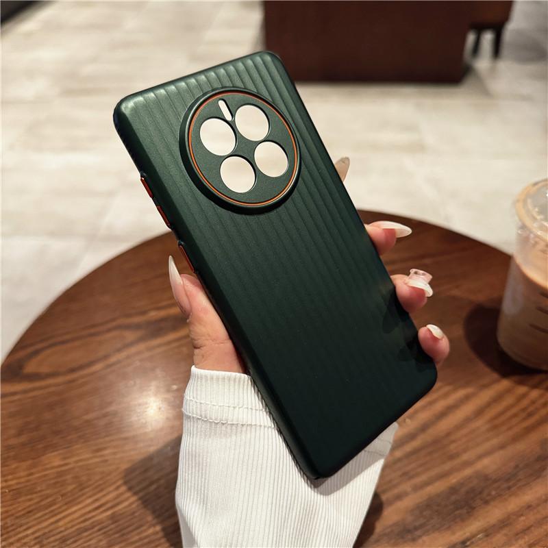 For Huawei Mate 50 50E 40 40E 30 30E Pro Plus Corrugated Grain Plating Metallic Paint Anti Fingerprint PC Shockproof Anti-Slip Back Cover Case Shell