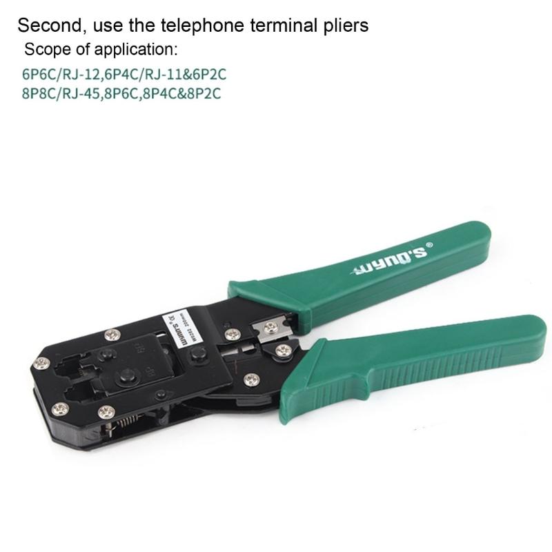 Ergonomic Cable Crimping Plier s Thickened Head NetworkCable Crimping Tool Non slip Handle andSharp Wire Stripper
