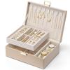 VLANDO Jewelry Accessory Watch Removable 17 X X 8cm Box, 2-Tier Storage, Storage, Dividers, 22.6 (Toffee-plus)