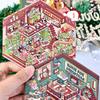 4Pcs DIY 3D House Stickers Kit Adults Kids Reusable Stress-Reducing Miniature Scene Sticker Set DIY Projects Gift