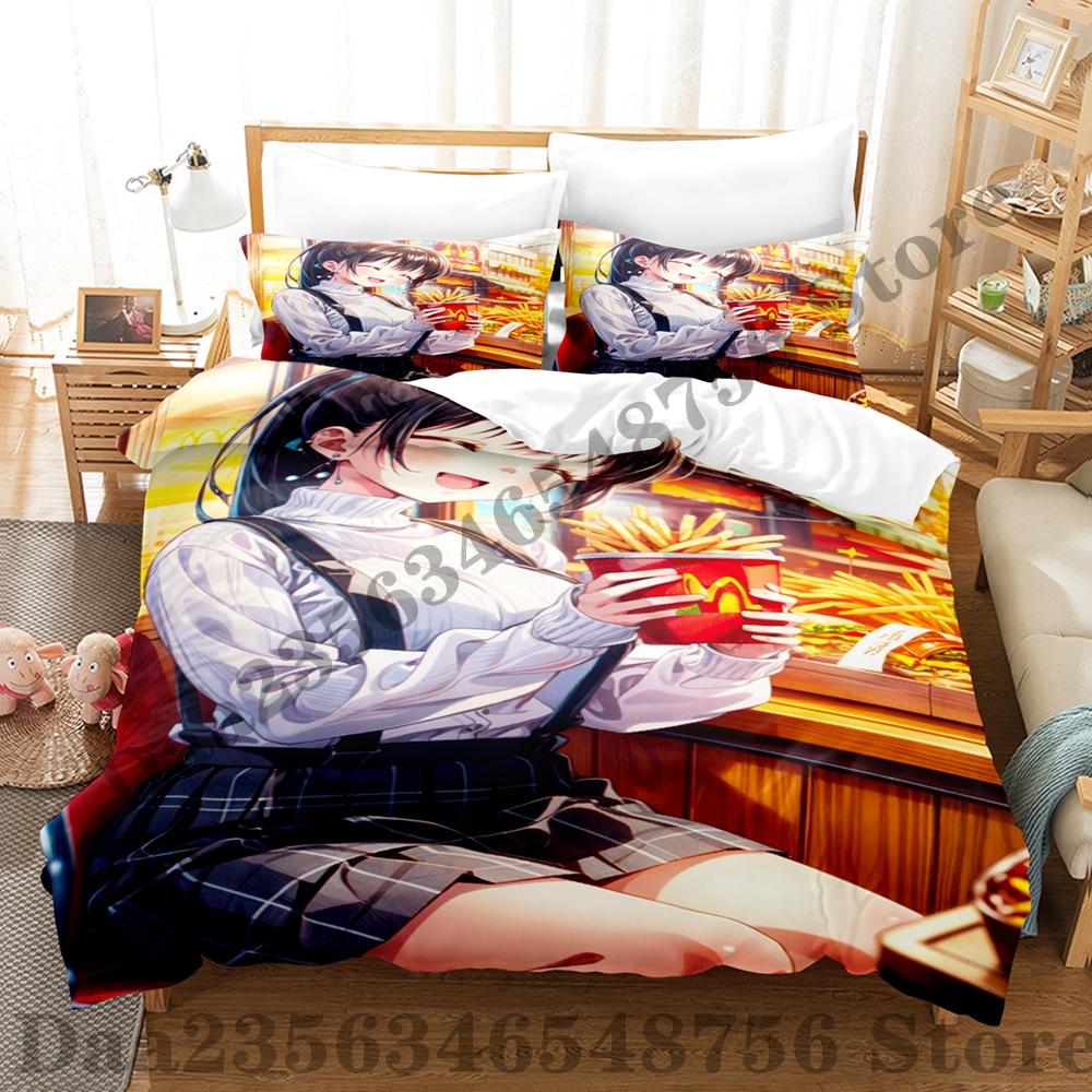The Dangers In My Heart Ana Yamada Bettwäsche-Set Einzelbett Doppelbett Full Queen King-Size Maße Maße Bettwäsche-Set Erwachsene Menschen Schlafzimmer Bettbezug-Sets
