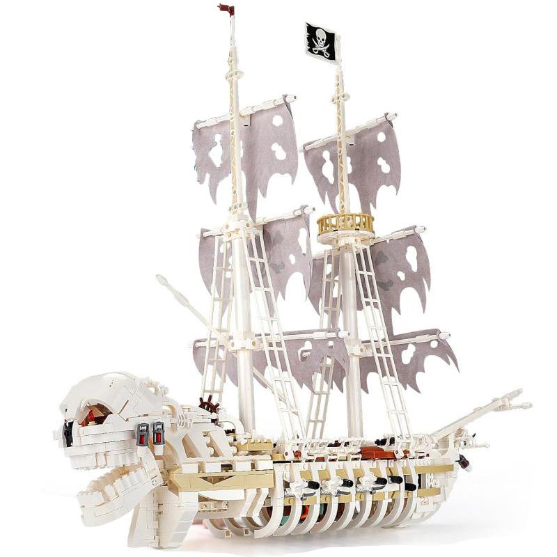 

1592 шт. Конструктор Пиратский корабль-череп Приключенческая лодка Классическая модель Сборные кирпичики Настольная витрина DIY Игрушки Подарки для детей With Box