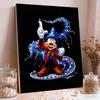 Classic Sorcerer Mickey Pearl Art Painting Fantasia Blue Gold Pearl Magic Swirl Starlight Gold Powder Element Pearl Inlaid Frameless Craft Painting
