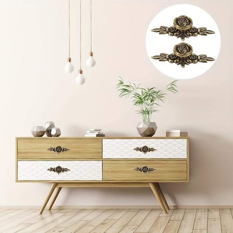 Zinc Alloy Rose Cabinet Handles 8pcs - 4.051.73 Inches Antique Bronze with Back Plate, Elegant Pulls for Dresser, Drawer, Cabinet & Mounting Screws