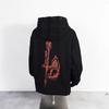Mens Oversized Streetwear Hoodie With Satanic Moon Star Print Washed Cotton Blend Casual Sweatshirt