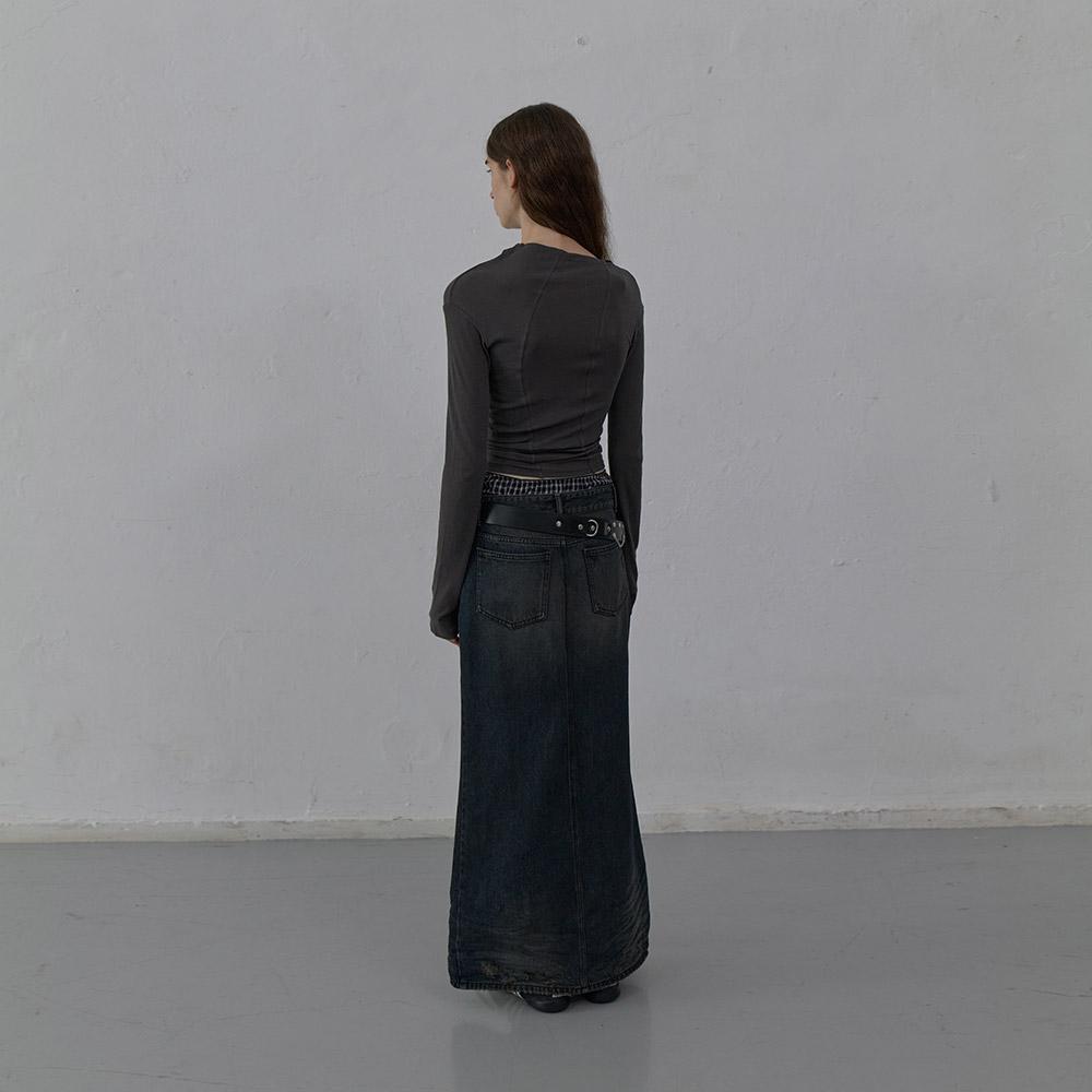 LCDC™ Denim Long Skirt (Dark Blue)