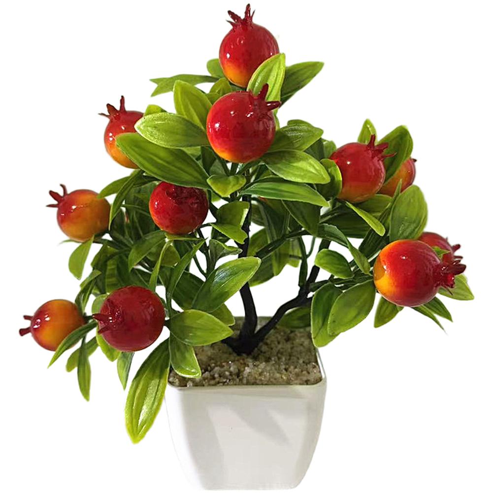 

Artificial Fruit Tree Bonsai Plant 22cm Tall in Pot for Living Room Bedroom Desk Home Office Indoor Decor Greenery