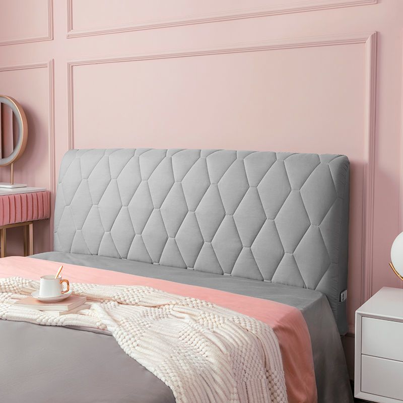 All-inclusive Super Soft Smooth Quilted Head Cover Thicken Velvet Headboard Cover Solid Color Bed Back Dust Protector Cover