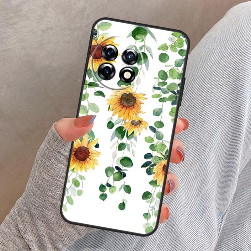 Beautiful Yellow Sunflower Cover For OnePlus 12 12R 13 13R 11 10 Pro 8T 10T OnePlus Nord 4 CE 3 2 Lite N30 N20 N10 Case