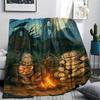 1Pc Dark Soul Print Flannel Blanket, High quality Comfortable for All Seasons, Home Decor, Warmth and Comfort, Perfect for Christmas Gifts